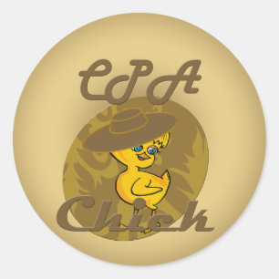 CPA Chick #6 Classic Round Sticker
