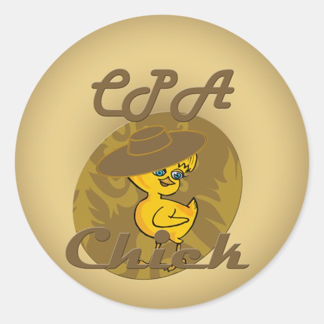 CPA Chick #6 Classic Round Sticker (Front)