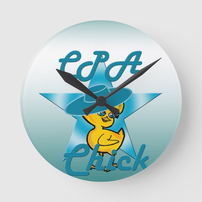 CPA Chick #7 Round Clock (Front)