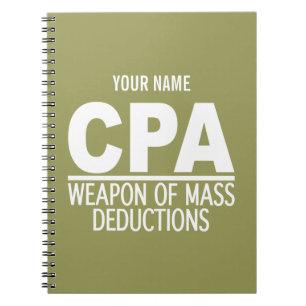 CPA custom colour notebook