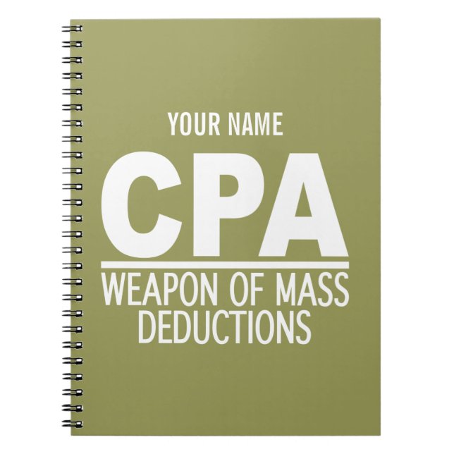 CPA custom colour notebook (Front)