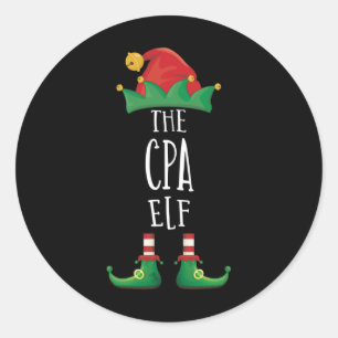 Cpa Elf Shirt Funny Family Matching Group Christma Classic Round Sticker