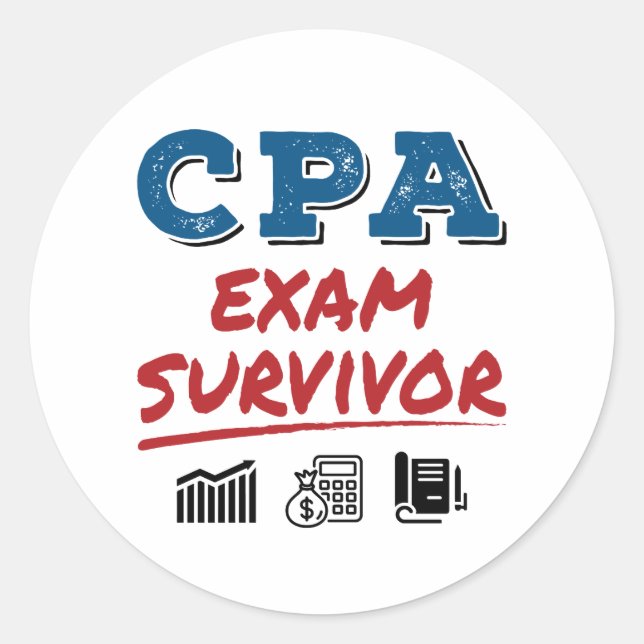 CPA Exam Survivor Classic Round Sticker (Front)