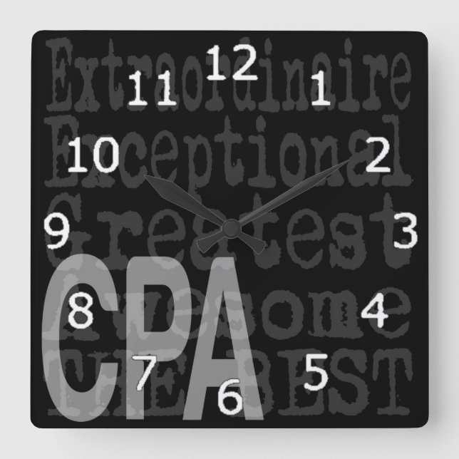 CPA Extraordinaire Square Wall Clock (Front)