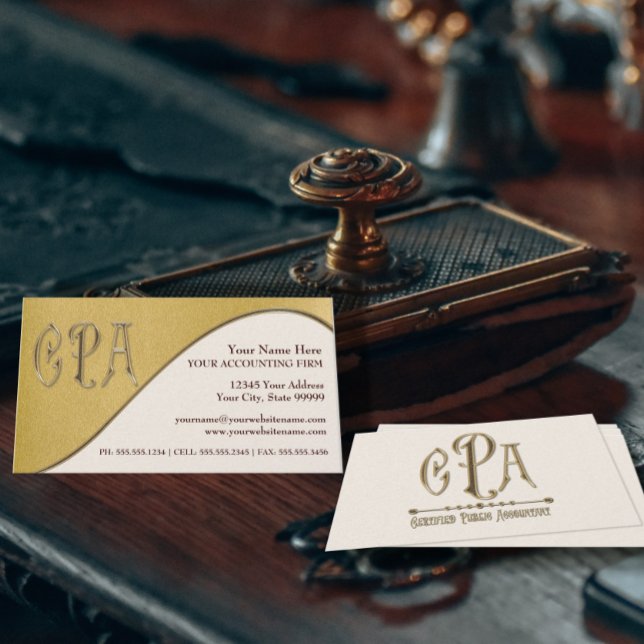 CPA Gold Professional Certified Public Accountant Business Card (Creator Uploaded)