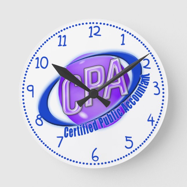 CPA ORB SWOOSH LOGO CERTIFIED PUBLIC ACCOUNTANT ROUND CLOCK (Front)