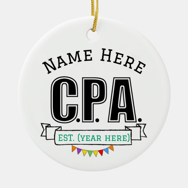 CPA Ornament Personalised Gift for CPA License (Front)