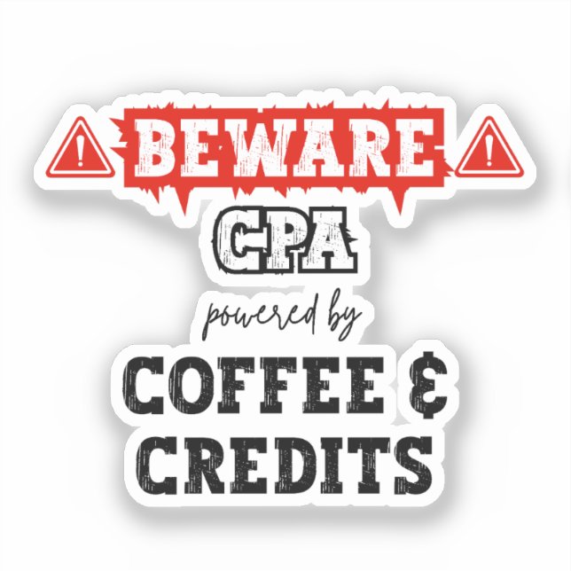 CPA Powered By Coffee & Credits | Funny Accountant (Front)