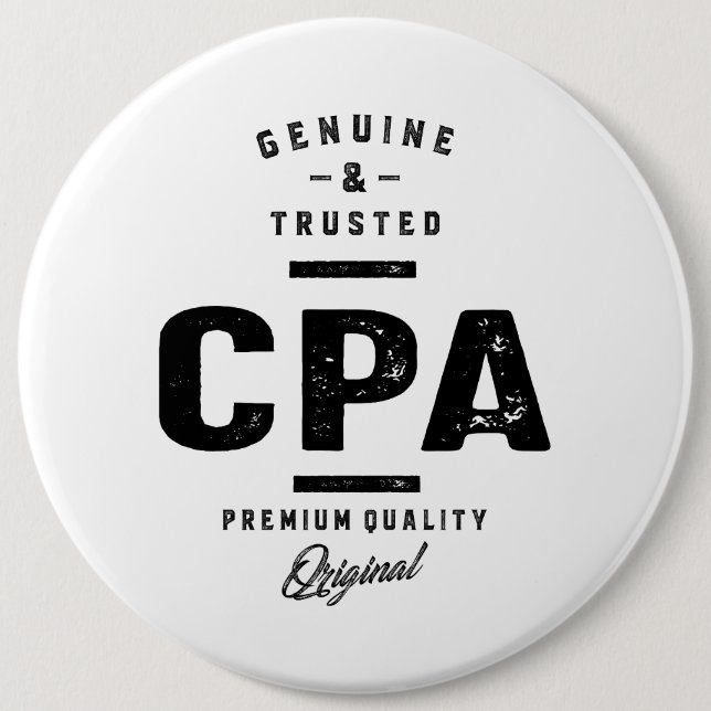 CPA Work Job Title Gift 6 Cm Round Badge (Front)