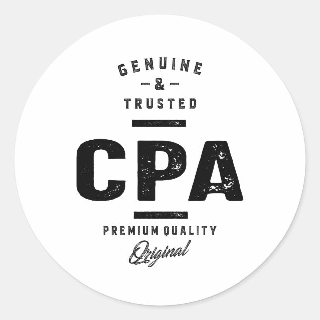 CPA Work Job Title Gift Classic Round Sticker (Front)