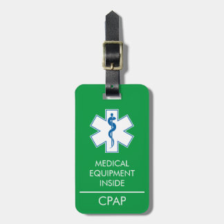 CPAP or Medical Alert Carry On Luggage Tag