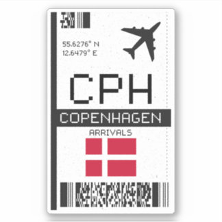 CPH Copenhagen Boarding Pass - Denmark Travel