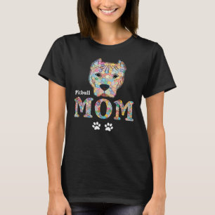 Cpitbull Mum Dog Pit Bull Mother Flowers Rose Pets T-Shirt