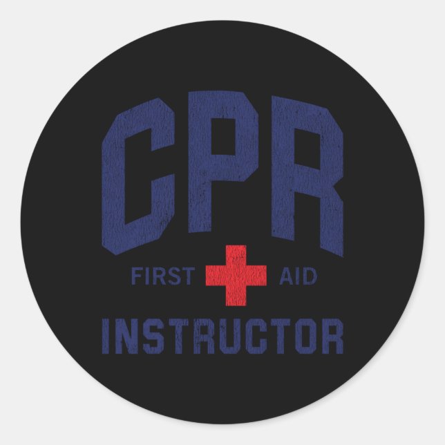 Cpr First Aid Aed Instructor Classic Round Sticker (Front)