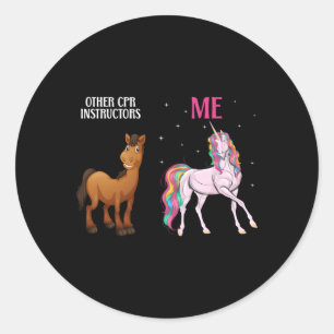 Cpr Instructor Unicorn Cpr Trainer Cpr Instructors Classic Round Sticker