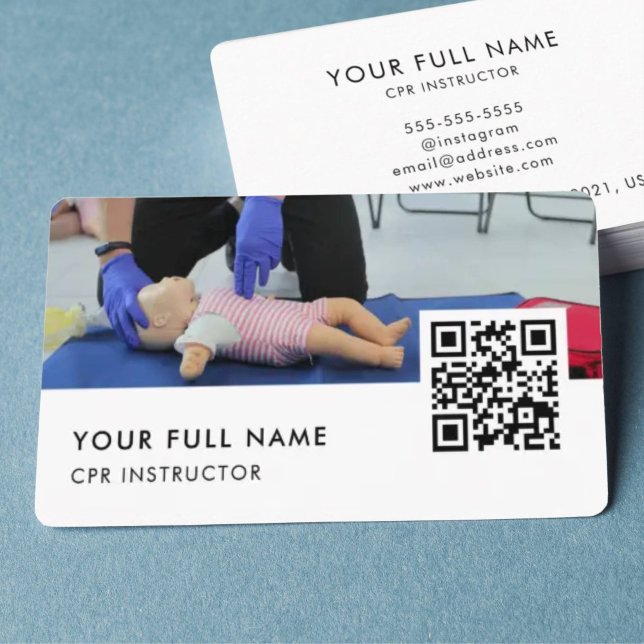 CPR QR Code Modern Business Business Card (Creator Uploaded)