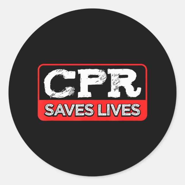 CPR Saves Lives Paramedic Emergency Services EMS Classic Round Sticker (Front)