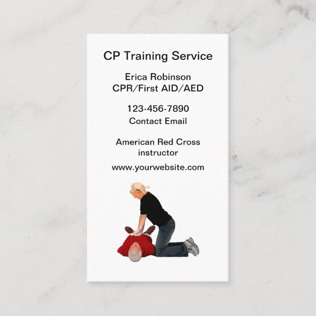 CPR Training Class Instructor Business Card (Front)
