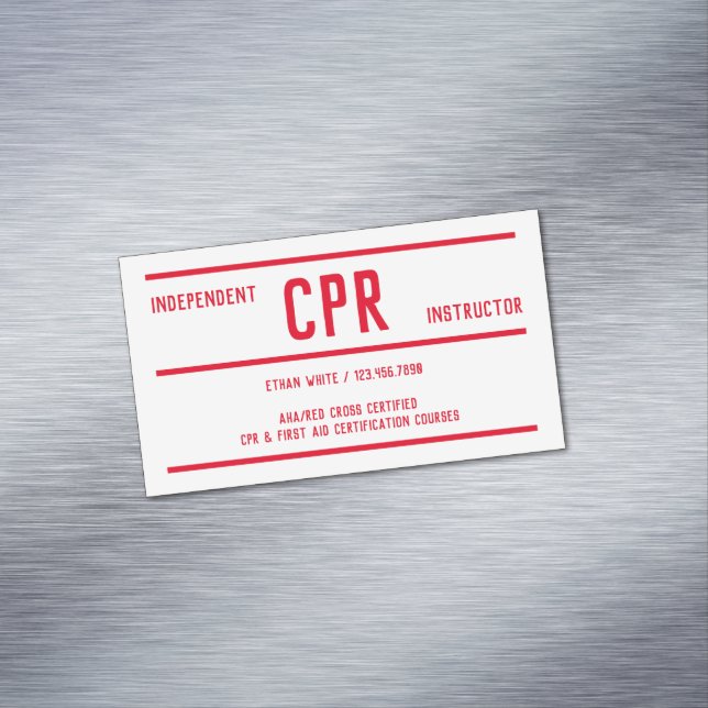 CPR Training Instructor Magnetic Business Card (In Situ)