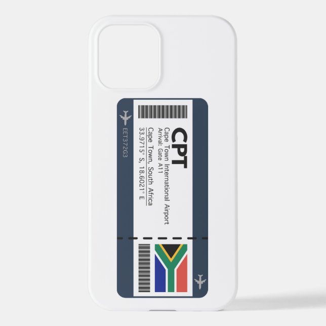 CPT Cape Town Boarding Pass - South Africa iPhone Case (Back)