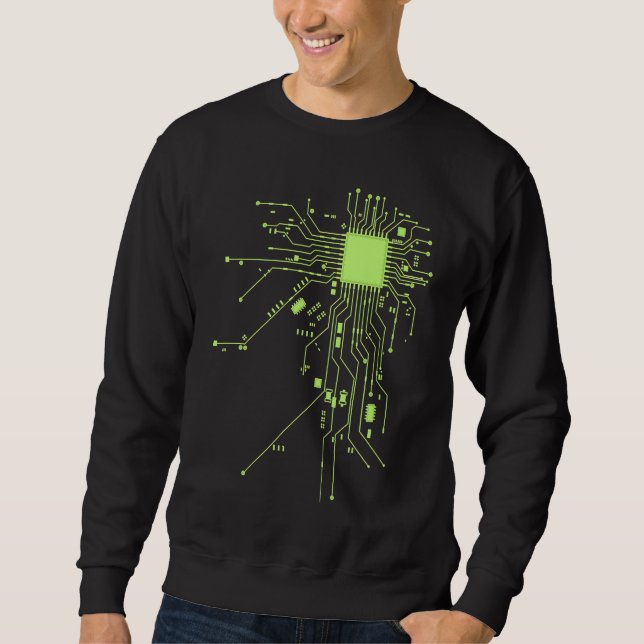 CPU Technology Nerd Computer Chip Informative Prog Sweatshirt (Front)