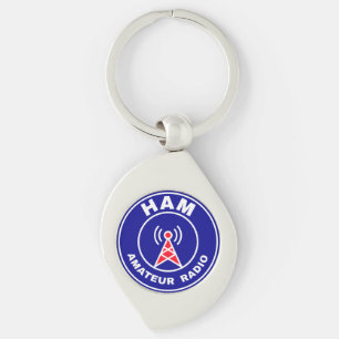 CQ Calling Amateur Radio Antenna Club Emblem Key Ring