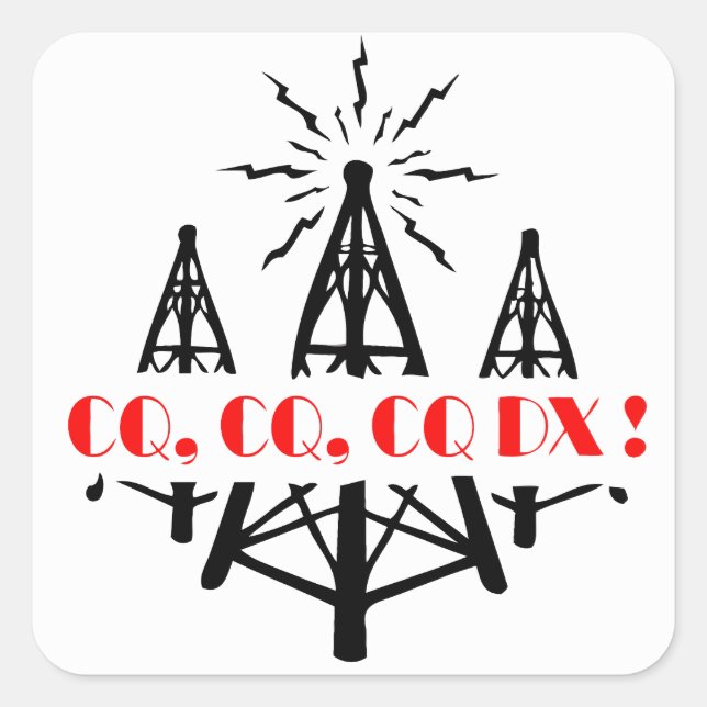 CQ DX SQUARE STICKER (Front)