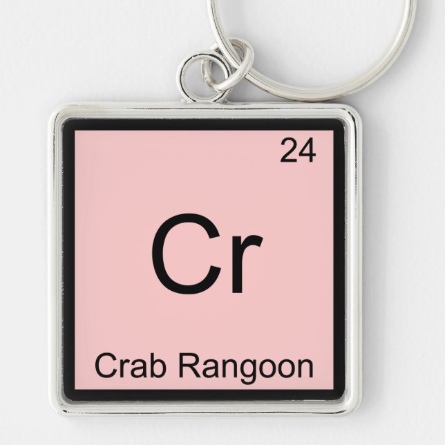 Cr - Crab Rangoon Funny Chemistry Element Symbol Key Ring (Front)