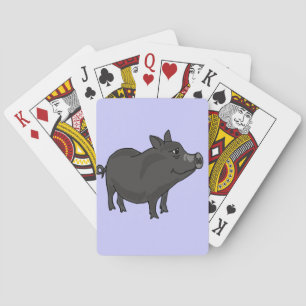 CR- Pot Bellied Pig Cartoon Playing Cards