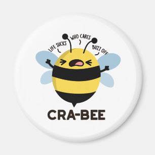 Cra-bee Funny Crabby Bee Pun Magnet