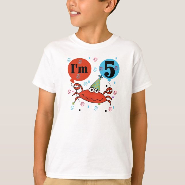 Crab 5th Birthday T-Shirt (Front)