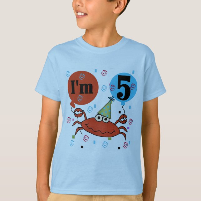 Crab 5th Birthday Tshirts and Gifts (Front)