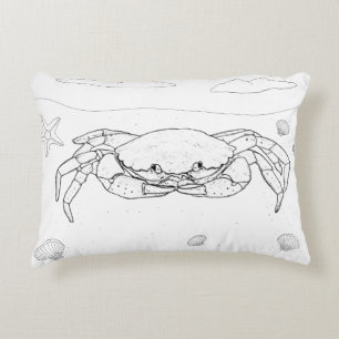 Crab Adult Colouring Pillow