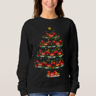 Crab Animal Lover Xmas Lighting Crab Christmas Tre Sweatshirt