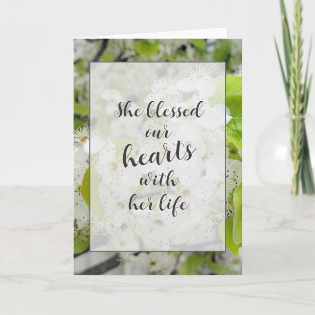 Crab Apple Blossoms Sympathy  Card (Front)