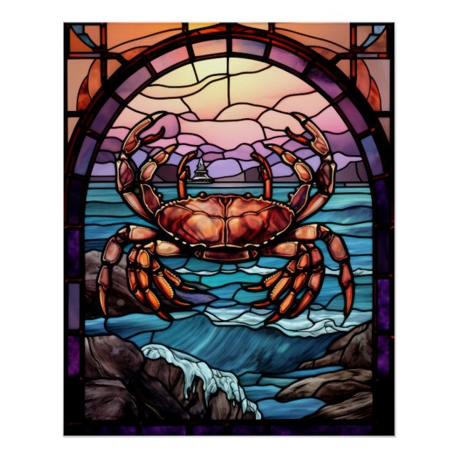 Crab at the Beach Poster (Front)