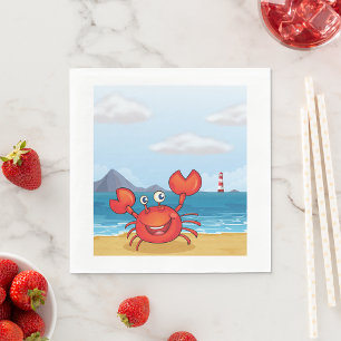 Crab At The Seashore Napkin