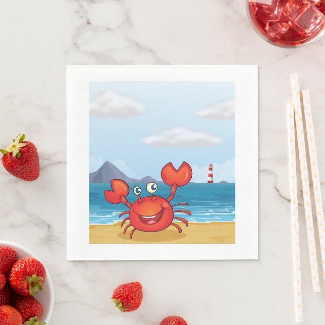Crab At The Seashore Napkin (Creator Uploaded)