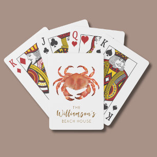 Crab Beach House Family Playing Cards