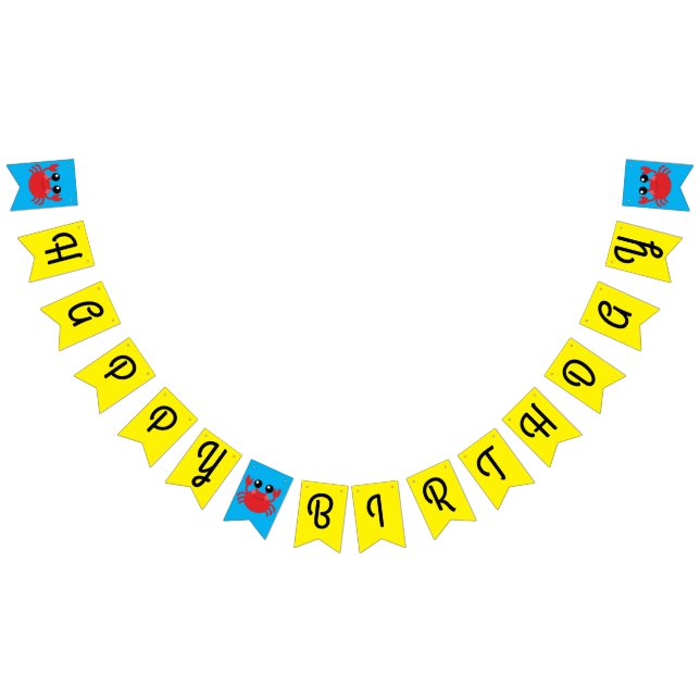 Crab Birthday Party Beach Bunting (All)