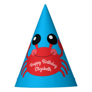 Crab Birthday Party Cute Cartoon Kids Hat