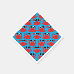 Crab Birthday Party Cute Cartoon Kids Napkin