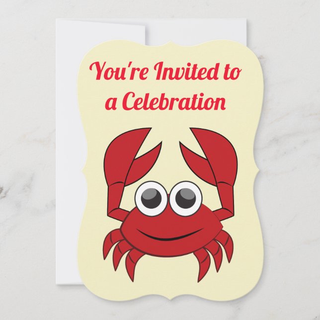 Crab Birthday Party Invitation Celebration (Front)