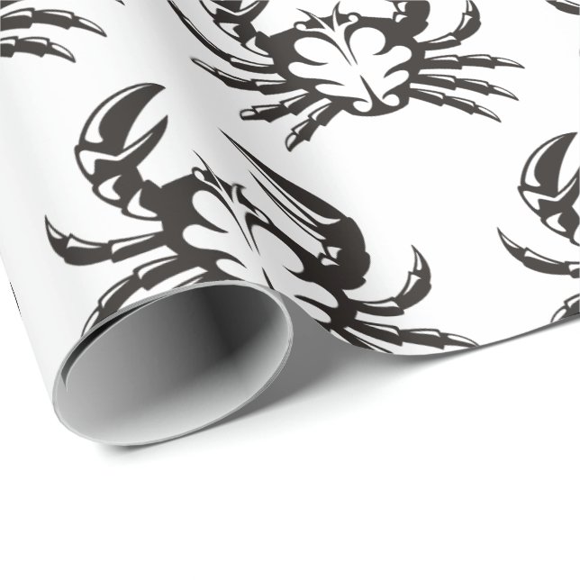 Crab Black Wrapping Paper (Roll Corner)