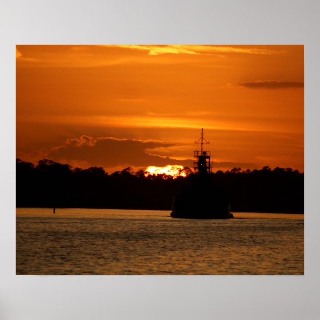 Crab Boat in the Sunset on the Bay 16x20  Poster (Front)