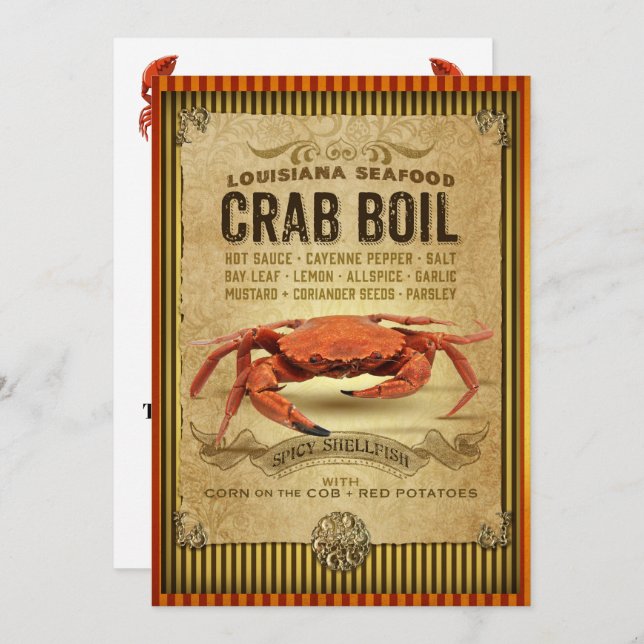 Crab Boil / Any Occasion Invitation (Front/Back)