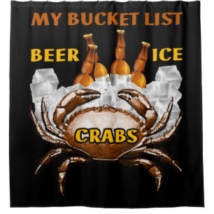 Crab Boil Gift Seafood Bucket List Beer Ice Crabs Shower Curtain