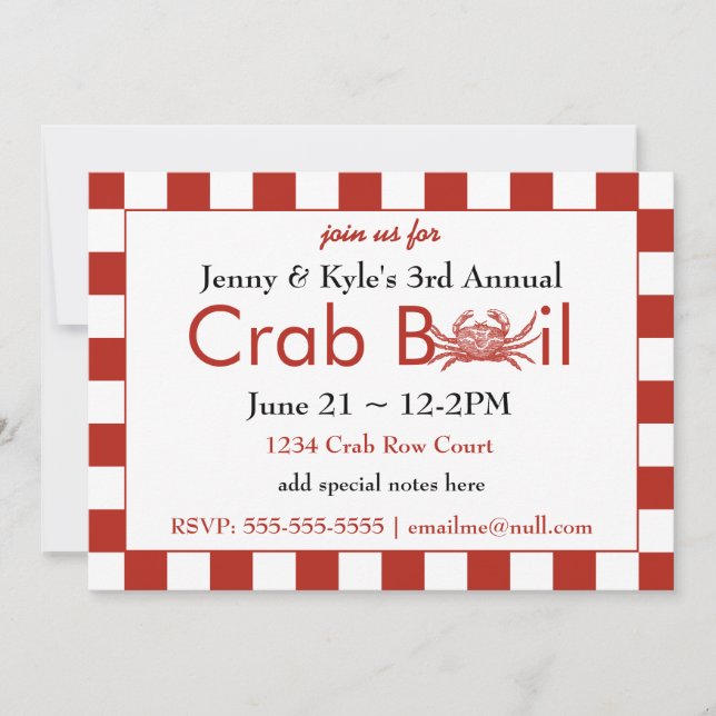 Crab Boil Invitations (Front)