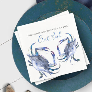 Crab Boil Personalised Coastal Watercolor Napkin