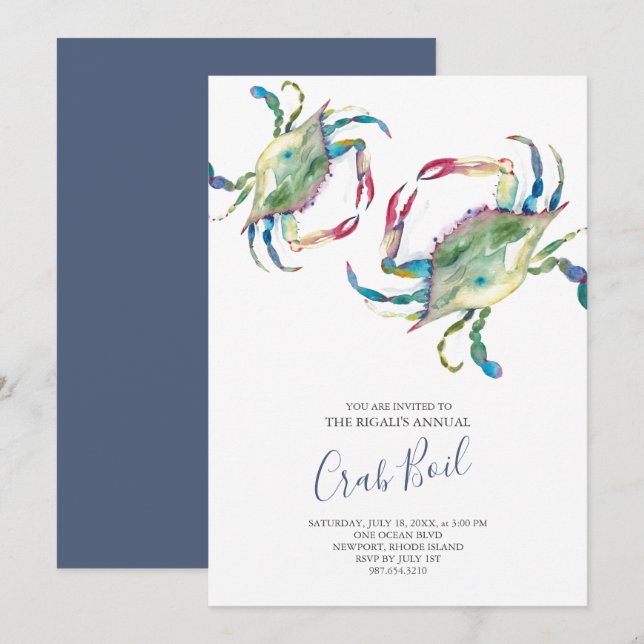 Crab Boil Summer Party Invitation (Front/Back)